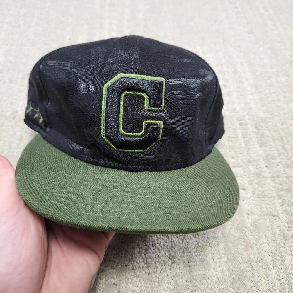 New Era 9FIFTY Cleveland Guardians MLB Snapback Hat Black Camo Crucial Catch